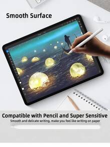 1pc Privacy Screen Protector, Compatible With /Galaxy Tab/Surface Pro 8/Fire HD 10/Honor Tablet/MatePad, Anti-Peeping Tempered Glass Film, Anti-Scratch, Anti-Shock - Black - View 5