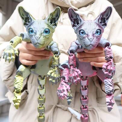 1 pieza Estatua de gato 3D extra grande de 50 cm/19,69 pulgadas, adecuada para el jardín y el dormitorio, regalo de cumpleaños perfecto, serie multicolor, decoraciones de fiesta, regalos festivos, gran regalo para amantes de los gatos