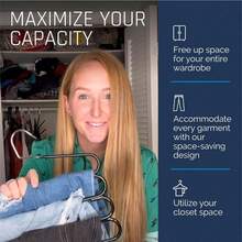 3 Pack 4 Tier Metal Multi Pants Hangers - Space Saving, Non Slip - For Pants, Jeans - Closet Organizer - Black - View 3