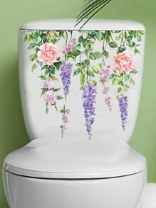 Plant Leaves Flowers Toilet Seat Lid Stickers Self-Adhesive Bathroom Wall Stickers Green Leaf Floral Toilet Lid Decals DIY Removable Waterproof Toilet Sticker For Bathroom Cistern Decor Green Gifts Birthday Graduation Room Decor Home Decor Wall Decor Bathroom Decor Bedroom Decor Room Decoration Stuff Living Room Decor House Decor Home Decor Living Room Wall Art Wall Paper Personalised Stickers