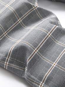 Men's Stretch Slim Fit Flat-Front Casual Skinny Chinos Plaid Dress Pants - Xám - Xem 4