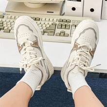 Men's Breathable White Sneakers, Thick-Soled Student Shoes, Casual Sports Shoes, Canvas Shoes