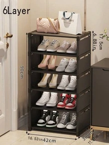 8 Tiers Narrow Shoe Rack Vertical Shelf Stable Organizer Space Saving Storage Cabinet Sturdy Easy DIY Non-Woven Fabric Metal Freestanding Shelves For Closet Entryway Hallway Bedroom