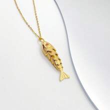 BMOR 极简主义铰接式鱼吊坠项链海洋爱好者海滩项链女士日常不锈钢配饰奢华优质珠宝礼物