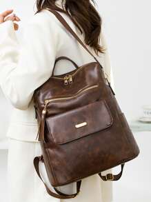 Mochila de viaje de gran capacidad para mujer con colgante con borla, antirrobo, de moda