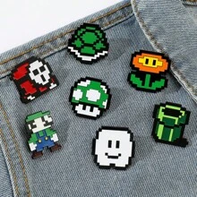 SuperMario SuperMario 1/3/4 Pcs Creative Cartoon Personalized SuperMario Metal Badge Game Character Enamel Brooch Men's And Women's Clothing Bag Accessories Decorative Pin Souvenir A Gift For Friends