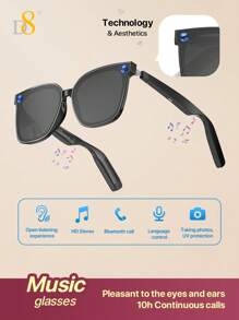 D8 handgefertigte Diamant-Smart-Brille mit Knochenleitung (Musik & Anrufe) für intelligente Geräte, für Damen und Herren, zum Anschließen an Handy & Tablets, zum Radfahren, Spielen, Musikhören oder Handyieren, um mit der Außenwelt in Kontakt zu bleiben.