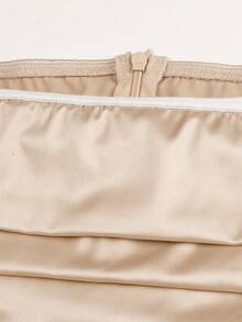 BIUBIU 大码女式露肩裹身式开衩连衣裙，波西米亚风格服装，浪漫婚礼季节日时尚服装 - 杏色 - 查看 8