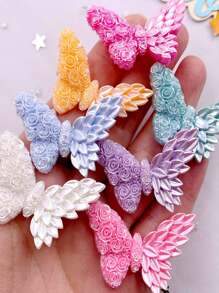 7PCS Mixed Resin Colorful Cute Rose Butterfly Figurines Flat Back Stone DIY Wedding Decor Scrapbook Accessories Crafts Summer, School