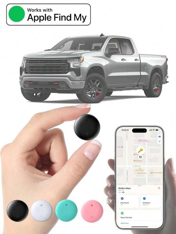 Mini Key Finder Tracker With FCC ID CE RED Certification, Upgraded Version Supports App Alerts, Suitable For IOS Phones, Used For Pet/Luggage/Car/Backpack/Bag Anti-Lost