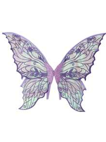 1 pièce d'aile de fée papillon avec feuille d'or, costume de déguisement pour fête, bal, représentation