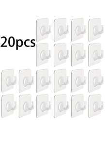 4/10/20/30pcs, Acrylic Transparent Hooks, Self-Adhesive Hooks, Traceless Adhesive Hooks, For Hanging Clothes, Towels, Keys, Sundries, For Use In Kitchens, Bedrooms, Bathrooms, Living Rooms