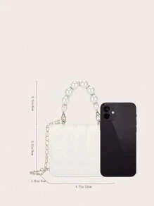 Cute And Fashionable Pearl Texture Handbag Coin Purse Crossbody Bag Outing Handbag Small Square Bag