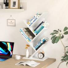 Floor Standing Wood Bookshelf For Narrow Space, Storage Organizer Bookshelves For Books/CDs/Magazine, Bookcase With Shelves For Home Office, Living Room - White