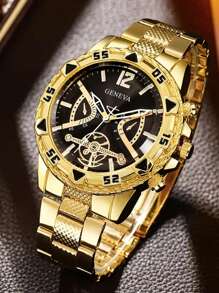 6pcs/Set Stylish Quartz Watches For Men - Perfect For Halloween, Christmas, Thanksgiving, Valentine's Day - Ideal Gift For Boyfriend Or Family