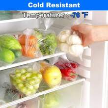 1 卷 100 个透明塑料食品储存袋，适用于冰箱、厨房、超市、保鲜的农产品袋 - 透明 - 查看 7