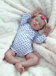 20 英寸/50 厘米 Laura 彩绘成品栩栩如生的重生婴儿娃娃手工重生早产婴儿新生儿玩具娃娃礼物乙烯基柔性四肢带有 3D 彩绘皮肤和可见静脉柔软无性别布娃娃 - 完美的圣诞礼物/生日礼物/收藏艺术娃娃 - 彩色 - 查看 10