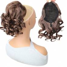 8 Inch Short Curly Drawstring Ponytail Extensions Synthetic Classic Loose Curly Wavy Drawstring Pony Tails Hair Extensions Hairpieces For Women
