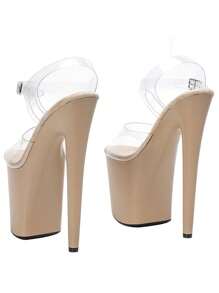 WUXIN H&P Women's 8 In Platform Sandal Heels With Ankle-Strap, Sexy Pole Dance High Heel, 20 Cm Exotic Dancer Shoes Stiletto - Màu be - Xem 6
