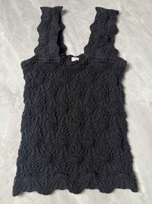 Women Floral Jacquard Knit Crop Top, Sexy V-Neck Wide Strap Short Tank Top, Soft Versatile Casual Daily Layering Sports Vest, Sleeveless Yoga Tight Camisole Basic Summer Tops, Summer Outfits For Women