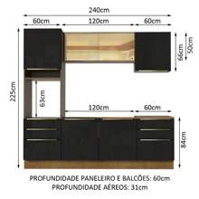 Madesa Gabinete Integral Completa 240cm Lux Color Marrón/Negro 02 - Marrón y negro - Ver 3