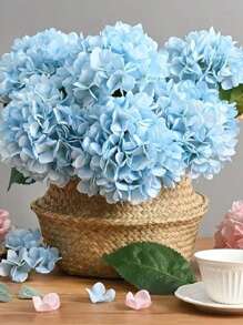 1/2pcs Of Artificial Hydrangea Bouquets Can Be Used For Wedding Flower Baskets, Bridal Bouquets, Wedding Venues, Wedding Car Arrangements, Home Furnishings, Dining Rooms, Bedrooms, Table Decorations, Windowsill Decorations, Vase Decorations,Decorative Rose,Decorative Style.