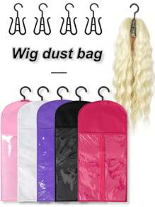 1pc Non-Woven Cloth Zipper Wig Bag, Multi-Color Dust-Proof Wig Carrying Case Portable Wig Storage Bag