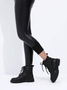 Pantaloni a vita alta attillati in pelle sintetica, pantaloni da donna casual da festival musicale punk, leggings a vita larga neri
