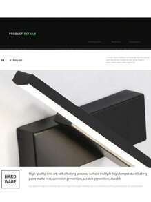 Modern Led Mirror Light Simple Touch Control Wall Sconce 330 ° Rotation-Led Rechargeable Magnetic Light Mirror Lamp Fixtures Black /White 30/60/80cm Aluminium Dimmable Rotating Rechargeable Wall Light Home Decor Fixtures For Living Room Bedroom Bedroom Bedside Hallway Lamp Dining Room Kitchen Wall