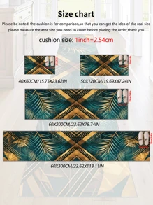 1pc 'Metal Leaves' Non-Slip Runner Rug, Machine Washable, Carpet For Entryway Living Room Bedroom Room, Outdoor Patio Garden Yard Decor Rug, Home Decor, Room Decor, Area Rug, Tapestry