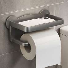 壁挂式纸巾盒和卫生纸架，浴室储物架，无需钻孔
