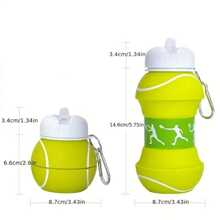 1 pieza Vaso de agua plegable y portátil con forma de pelota deportiva y gancho de mosquetón - Multicolor - Ver 11