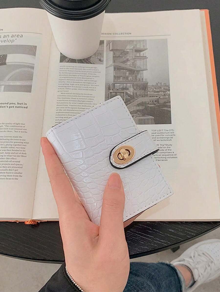 Women's Bark Texture Accordion Card Case Card Holder And Card Wallet For Women Wallet Mini Wallet Purse Wallet Wallet - White - View 1