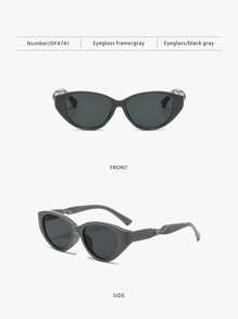 1pc Women's Unique Cat Eye Twisted Temple Street Snap Fashion Glasses, Casual Everyday Face Flattering For Summer Beach Vacation,Outdoor,Travel