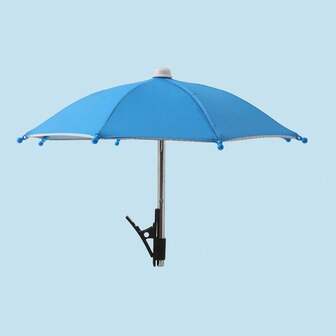 Soporte de teléfono celular con clip de paraguas, soporte de teléfono inteligente para exteriores con protección contra el reflejo y sombrilla portátil mini