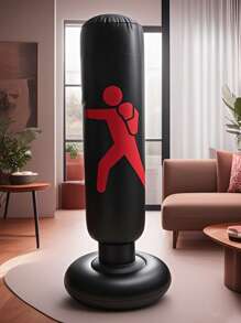1 pieza Bolsa de boxeo inflable de fitness con soporte engrosado y catártico tridimensional