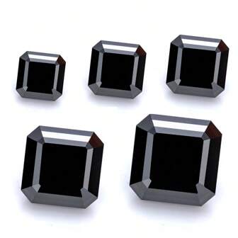 2 ct, 7 mm x 7 mm, 1 pieza/2 piezas/5 piezas al por mayor Moissanita de talla Asscher, Claridad VVS1, Color D, corazones negros y color champán, para montajes de joyería y sustitución de diamantes