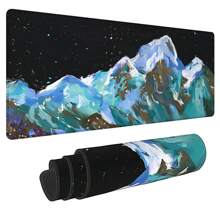 1pc Glide Amongst The Stars And Peaks: Breathtaking Mountain - Space Mouse PadMulti-Size Keyboard Desk Mat Rubber Anti-Slip Office Mouse Pad Desk Accessories Keyboard Desk Pad For School Office Home Gift For Friend Family