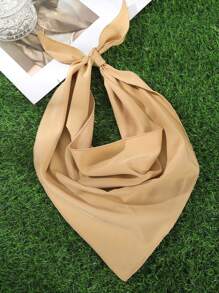 1pc/3pcs Bohemian Solid Color Triangle Scarf Headband, Photo Shooting & Sun Protection Hair Wrap Beach Accessories Women Bandana Summer Outfits Summer Beach Hair Bands - Multicolor - View 3