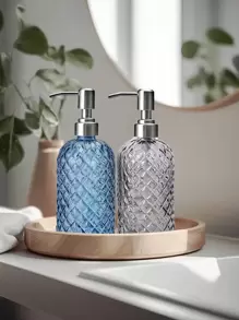 1 pieza Dispensador de jabón de manos/lavavajillas - Dispensador de jabón de vidrio - Dispensador de jabón de manos rellenable - Botellas de 380ml - Dispensador de jabón líquido, lavavajillas y loción para decoración del hogar y baño, decoración de otoño, de vuelta a la escuela