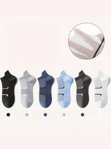 6 paires de chaussettes de sport mode décontractée à la cheville, de couleurs mélangées
