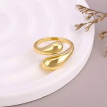 1pc 18k Gold Plated Copper Cross Ring, Suitable For Everyday Wear For Women