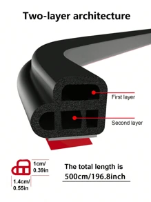 Car Door Soundproofing Strips, Engine Bay Sealing Strips - Black - View 7