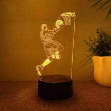 1pc Customizable 3D Basketball Night Light With Touch Sensor & Color Changing, Creative Gift For Basketball Fans For Birthday, Holiday, Room Decor - Multicolor - View 2