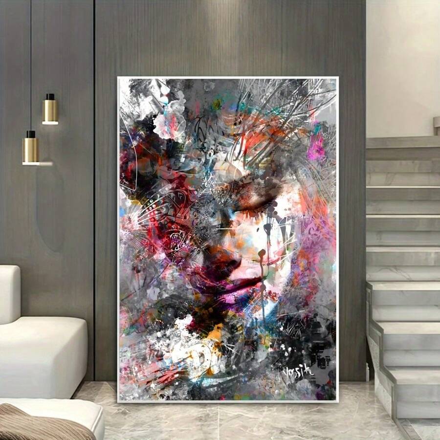Modern Retro Abstract Female Shadow Canvas Art - Wooden Frame Canvas Painting 2.25cm Piece (3), Thickness 1inch / 3, Home Gift Decoration, Room Decoration Aesthetics, Wall Decoration Art, Perfect Gift, Autumn Winter Wall Decoration, Living Room Decoration, Bedroom Decoration, Kitchen Decoration, Entrance Decoration, Bathroom Decoration, Direct Wall Painting, High-Quality Wall Painting Poster