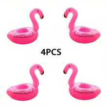 1/4pcs Cute Inflatable Drink Holder Stand, Reusable Inflatable Coaster For Swimming Pool Party, Birthday And Holiday Party Decoration - Multicolor - View 8