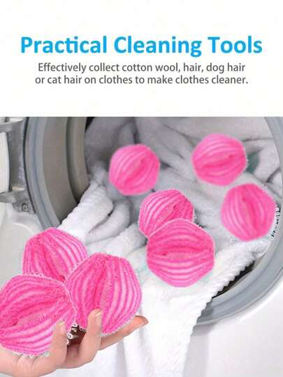 宠物毛发去除洗衣机球，蓬松洗衣球 - 防粘，洗衣机清洁球，可重复使用且耐用的绒毛收集器，使衣物和床上用品保持无毛，宠物主人必备 - 提升您的洗衣体验