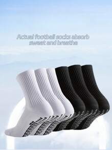 1/3/5/10/15/20/30/40/50/60/100pairs Air-Absorbing Sweat, Odor-Proof And Warm Comfortable Recreational Sports Basketball Socks Soccer Socks Climbing Socks Yoga Socks Running Socks Yogic Socks Sticky Socks High Aluminum Socks Massage Bottom Socks,Suitable For Leisure, Entertainment, Working From Home, Suitable For Gifts, Suitable For Lovers, Men, Women, Elderly And Children ,Suitable For Athletes - Multicolor - View 3