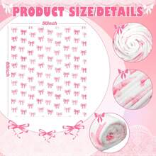 Buryeah Coquette Pink Bow Throw Blanket Pink Bow Ribbon Winter Farmhouse Blanket Couch Sofa Soft Warm Bed Blankets For Women Friends Gifts, Various Sizes - 水彩蝴蝶結 - 查看 2