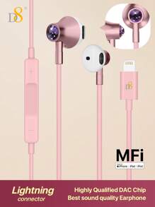 D8 1Pack MFi Certified Lightning Earbuds Compatible With Iphone, Noise Isolation, Wired Ear Buds Compatible With Iphone With Built-In Remote To Control Music, Phone Calls, And Volume Compatible With Iphone 14/13/12/11/XR/XS/X/8/7/SE/Pro/Pro Max - Pink - View 17